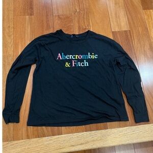 Abercrombie Fitch Black Long Sleeve Graphic T Shirt Womens Size L